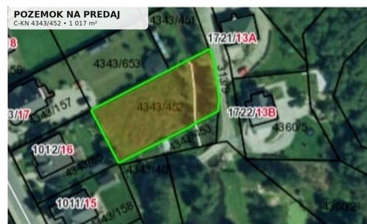 Stavebný pozemok 1 017 m² vo Veľkej Lomnici